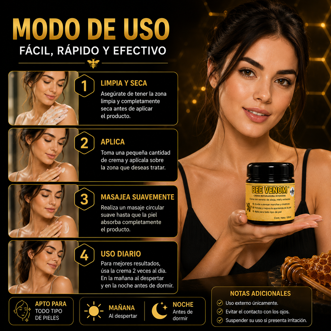 🐝 Been Venom® - Formula Americana para Estrías, Manchas, Verrugas y Marcas Difíciles